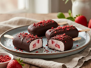 5-Ingredient Chocolate Strawberry Cluster Pops