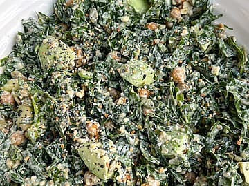 Happy Hormone Vegan Lemon Kale Caesar Salad