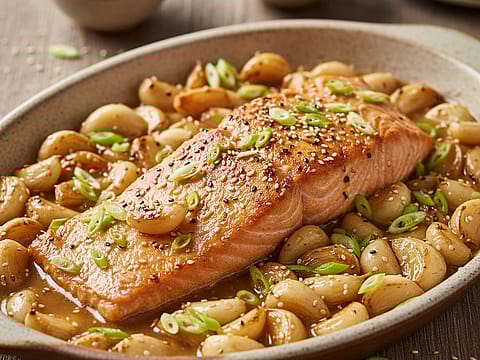 100 Garlic Cloves Salmon