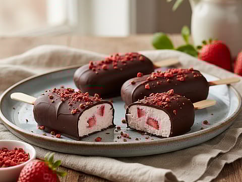 5-Ingredient Chocolate Strawberry Cluster Pops