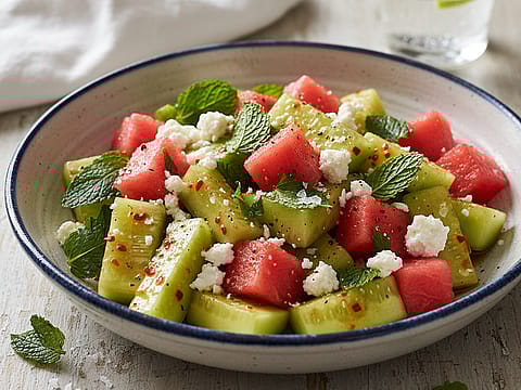 Smashed Cucumber Watermelon Salad