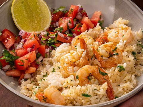 Rice Cooker Coconut Rice with Prawns