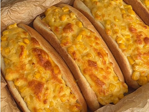 Hot Dog with Cheesy Corn