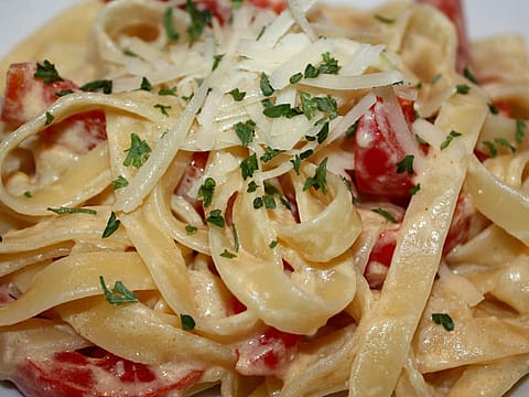 Fettuccine with Sweet Pepper-Cayenne Sauce