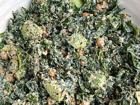 Happy Hormone Vegan Lemon Kale Caesar Salad