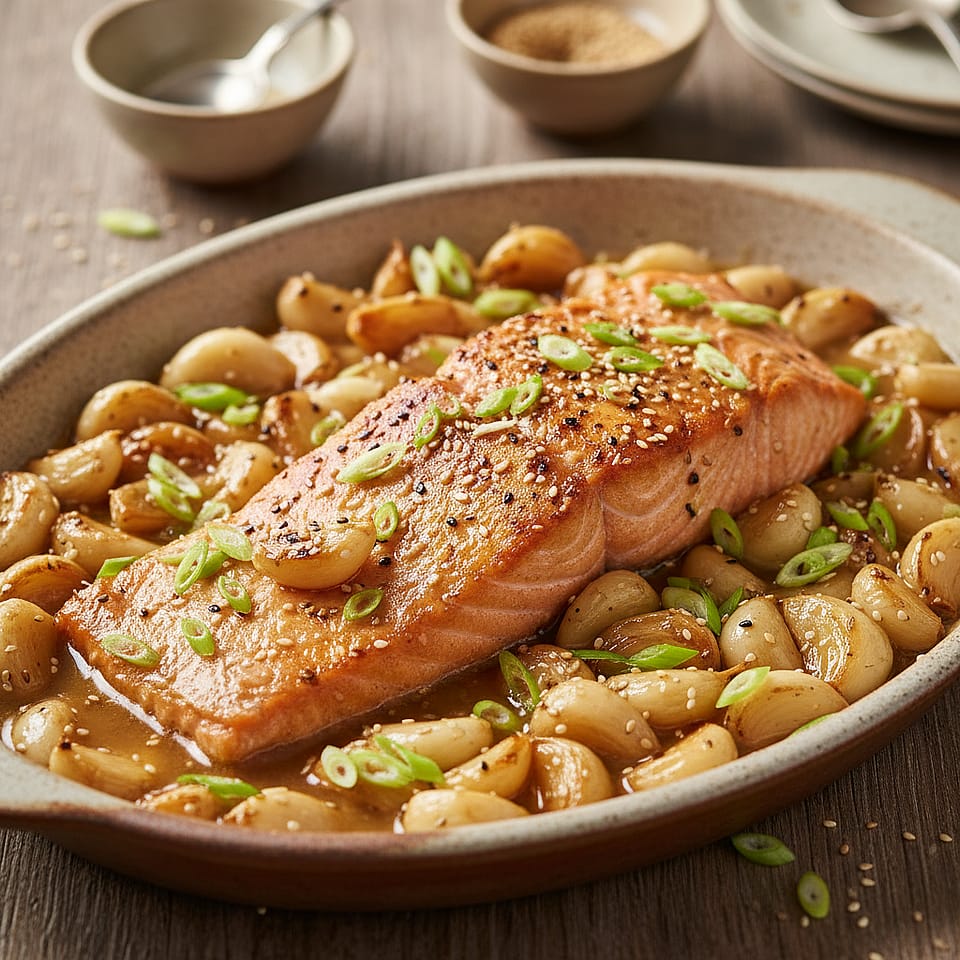 100 Garlic Cloves Salmon