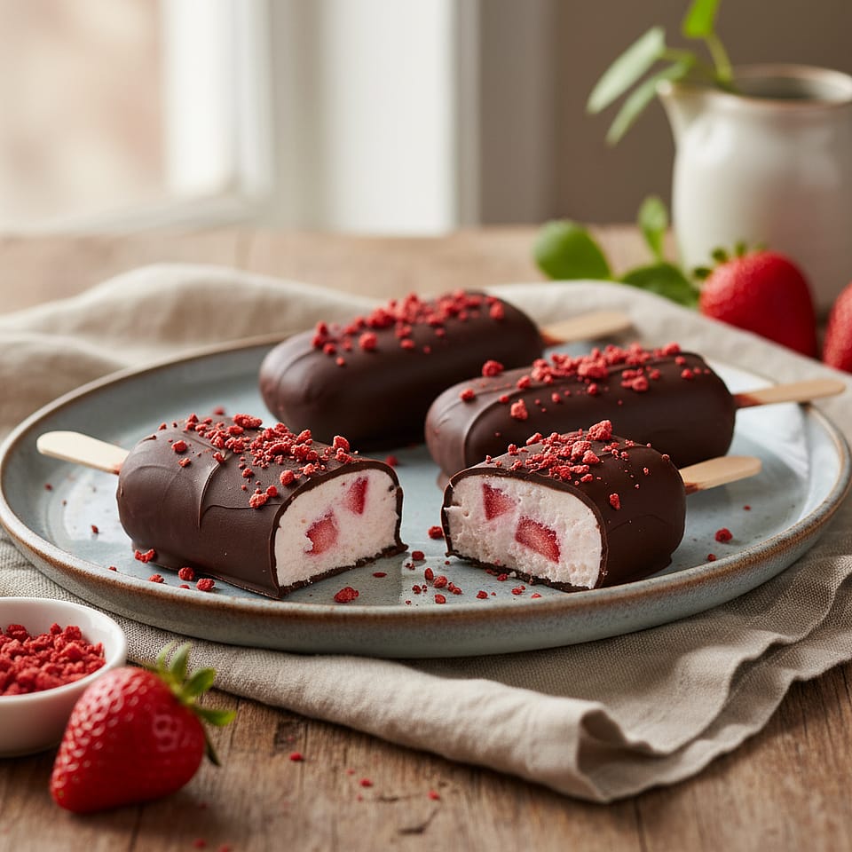 5-Ingredient Chocolate Strawberry Cluster Pops