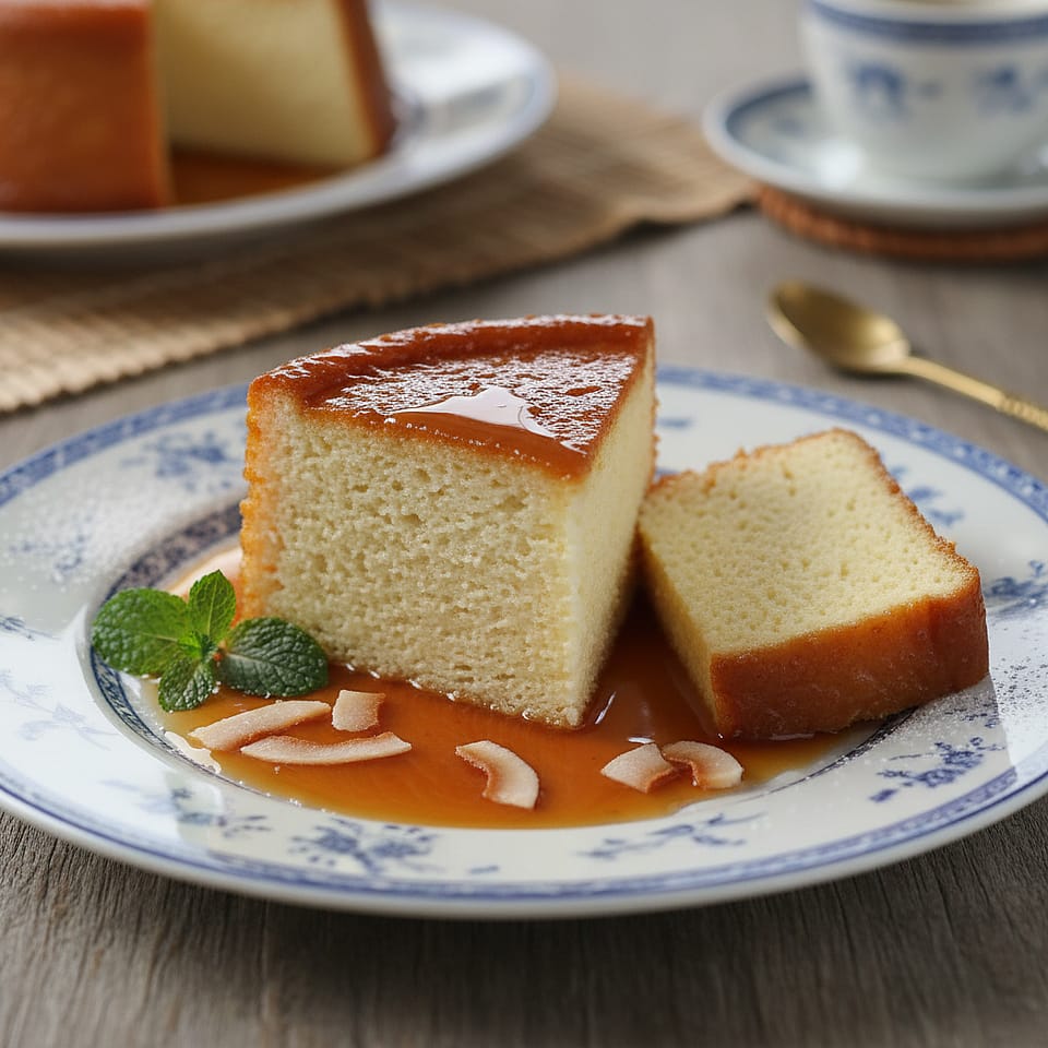 Creamy Bread & Cheese Caramel Pudding