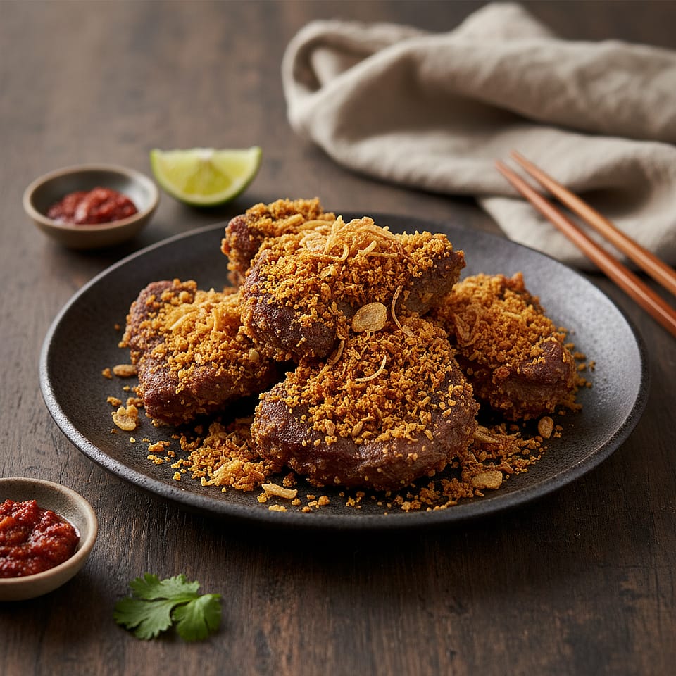 Empal Serundeng Kemiri (Beef with Candlenut Serundeng)