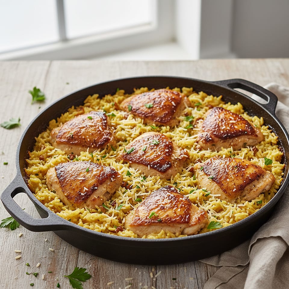 One-Pan Garlic Butter Chicken and Rice