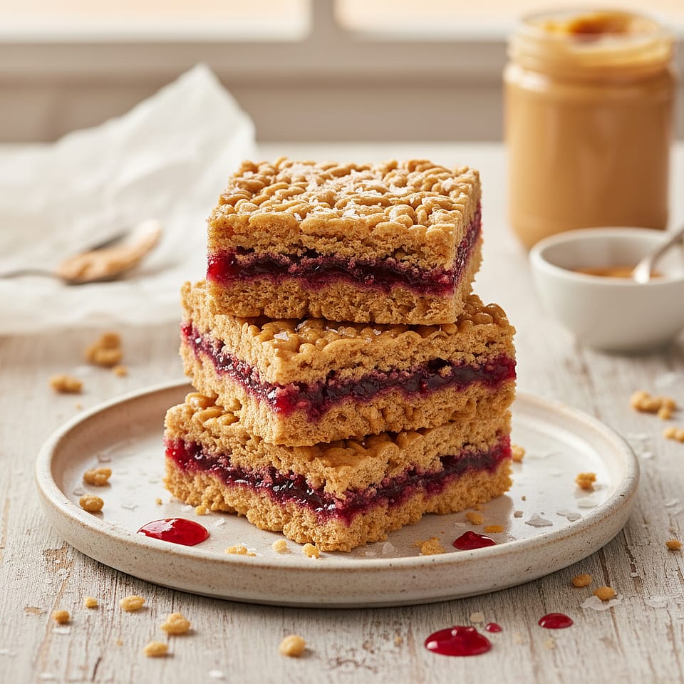 Peanut Butter & Jelly Rice Crispy Treats