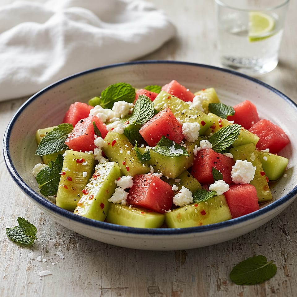 Smashed Cucumber Watermelon Salad