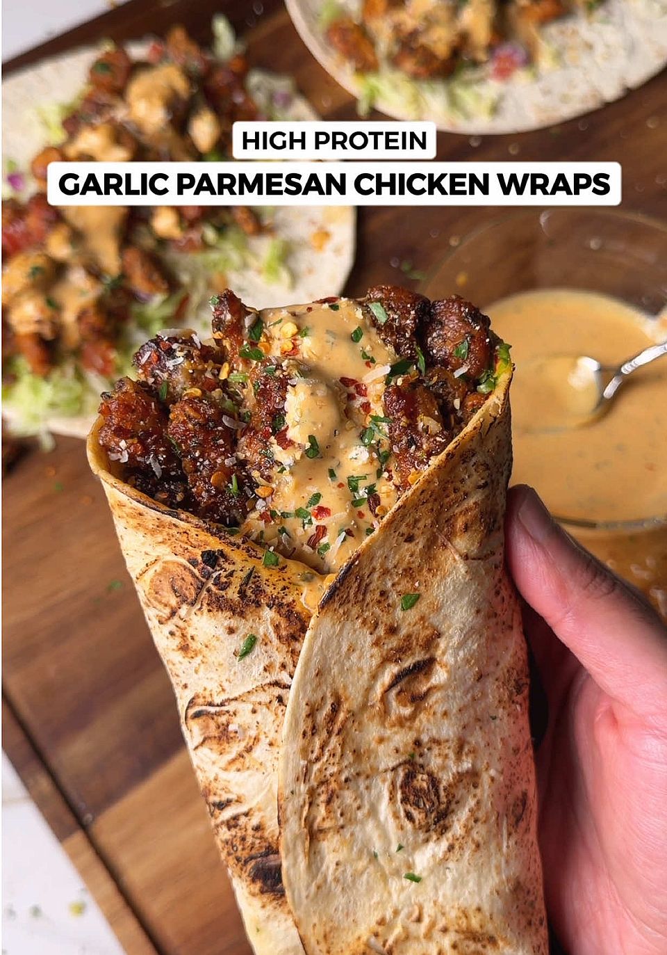Crispy Garlic Parmesan Chicken Wraps