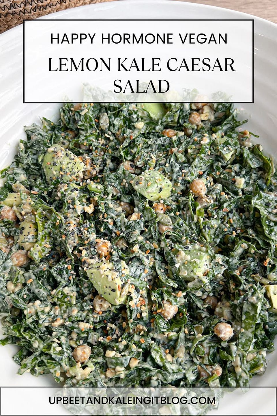 Happy Hormone Vegan Lemon Kale Caesar Salad